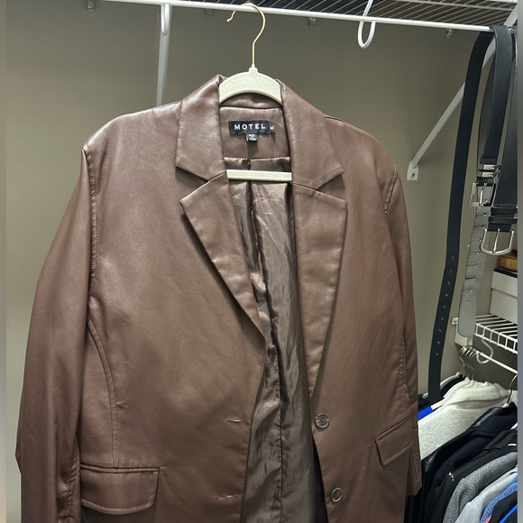 Motel Rocks Brown leather jacket - Picture 3 of 3